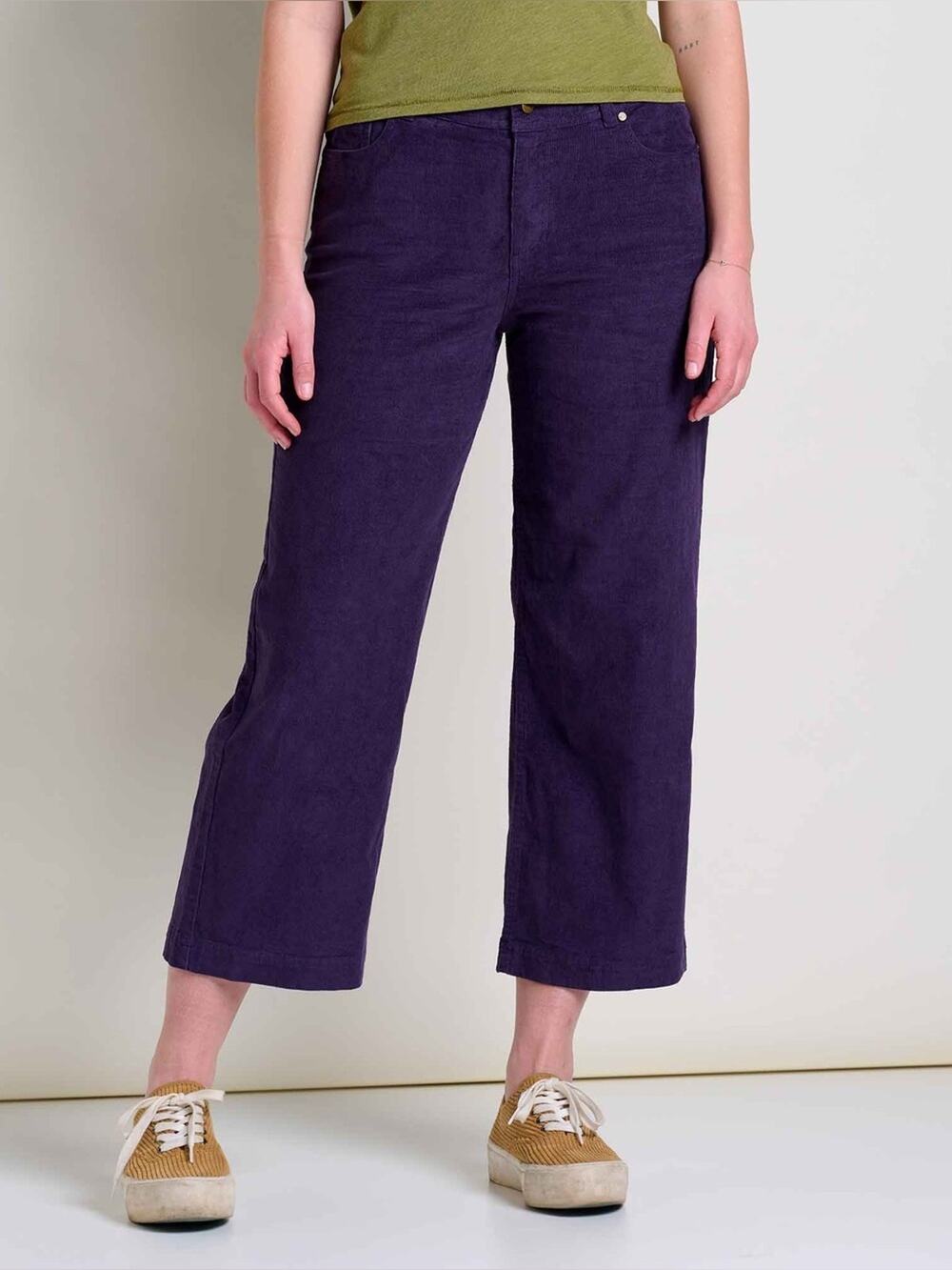 NWT Toad & Co Karuna Corduroy Wide Leg Pant Black Current Purple Size 2